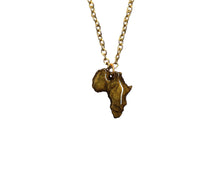 Load image into Gallery viewer, Gold Africa Charm necklace / African jewelry
