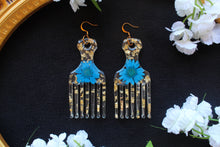 Load image into Gallery viewer, Blue Afro picks earrings