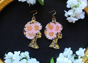 Pink Afro Queens earrings