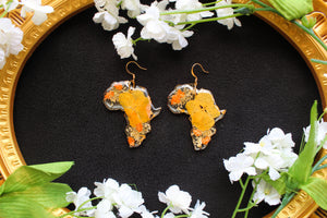 Orange Africa earrings