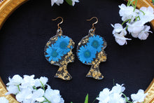 Load image into Gallery viewer, Blue Afro Queens earrings