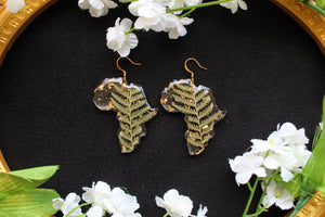 Africa earrings - Real ferns