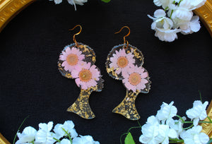 Pink Afro Queens earrings