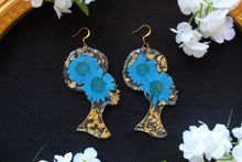 Load image into Gallery viewer, Blue Afro Queens earrings