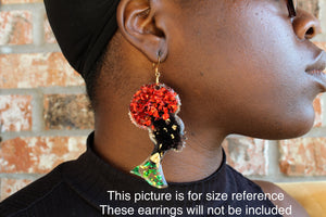 Red Afro Queens earrings
