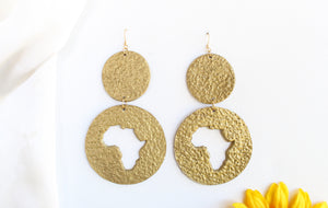 Double circle Africa earrings