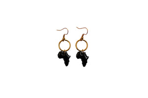 Small black Africa hoop earrings / African jewelry