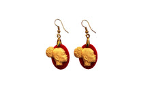 Load image into Gallery viewer, Red Afrocentric African Woman earrings / African jewelry