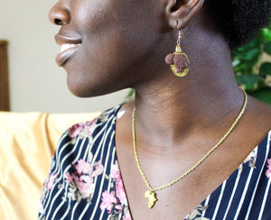 Black Afrocentric African Woman earrings / African jewelry
