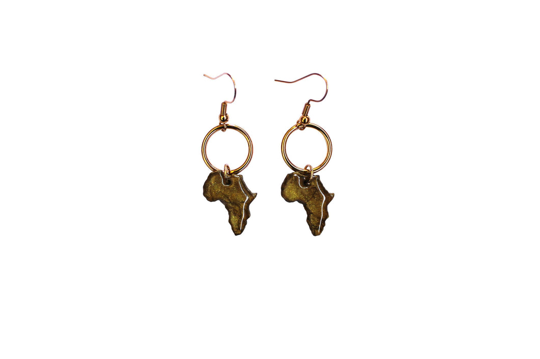 Small Africa Earrings- Gold