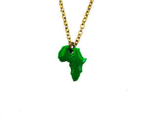 Green Africa charm necklace / African jewelry