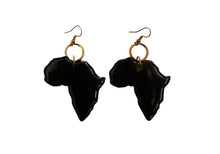Load image into Gallery viewer, Large Black Africa Hoop earrings / African jewelry