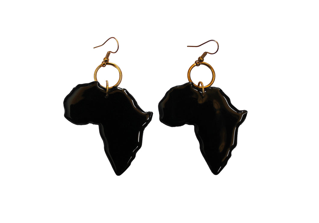 Large Black Africa Hoop earrings / African jewelry