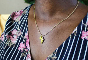 Green Africa charm necklace / African jewelry