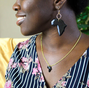 Large Green Africa Hoop earrings / African jewelry