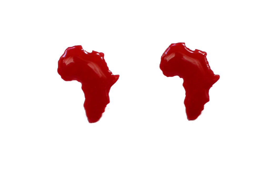 Red Africa stud earrings / African Jewelry