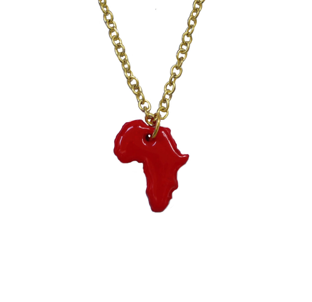 Red Africa Charm necklace / African jewelry