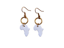 Load image into Gallery viewer, Small White Africa Earrings / African jewelry