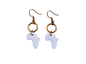 Small White Africa Earrings / African jewelry