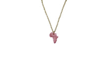 Load image into Gallery viewer, Pink Africa map charm necklace / African Jewelry