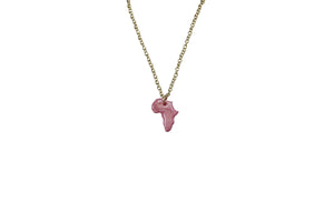 Pink Africa map charm necklace / African Jewelry