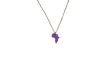 Load image into Gallery viewer, Purple Africa charm necklace /  African Jewelry