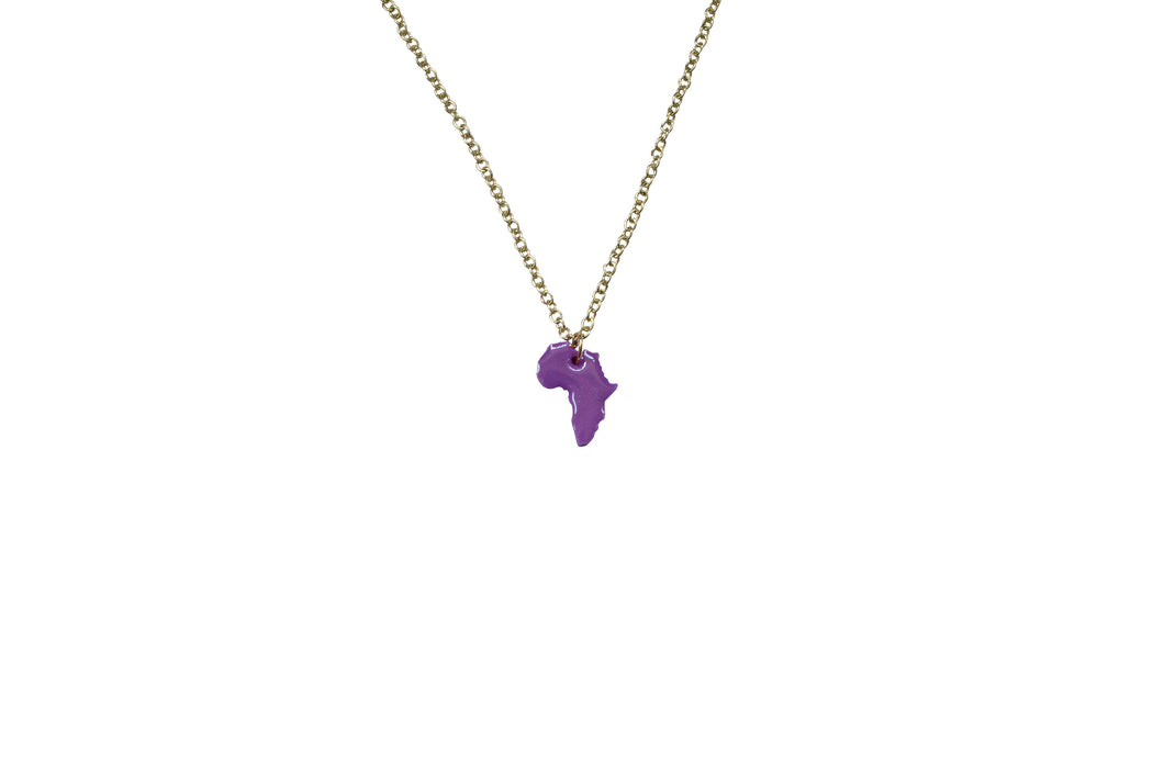 Purple Africa charm necklace /  African Jewelry