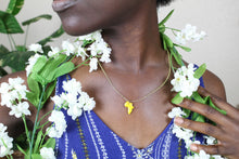 Load image into Gallery viewer, Small africa clay charm necklace - Yellow Africa shaped jewelry