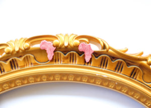 Pink Africa stud earrings / African Jewelry