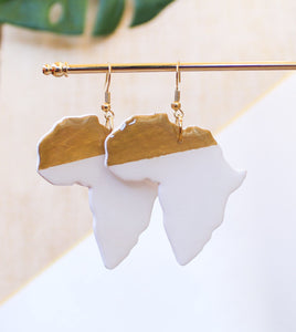 Africa earrings- White and gold